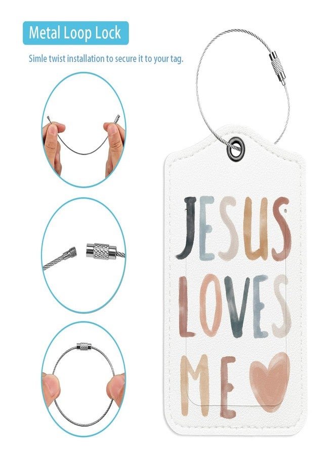 LARTSFRO Jesus Loves Me Luggage Tags for Suitcases, Luggage Tags for Suitcases Women, Scripture Luggage Tag, Luggage Tags Cute, Back to School, Trendy Girly 2 Pack Travel Luggage Tags - Image 3